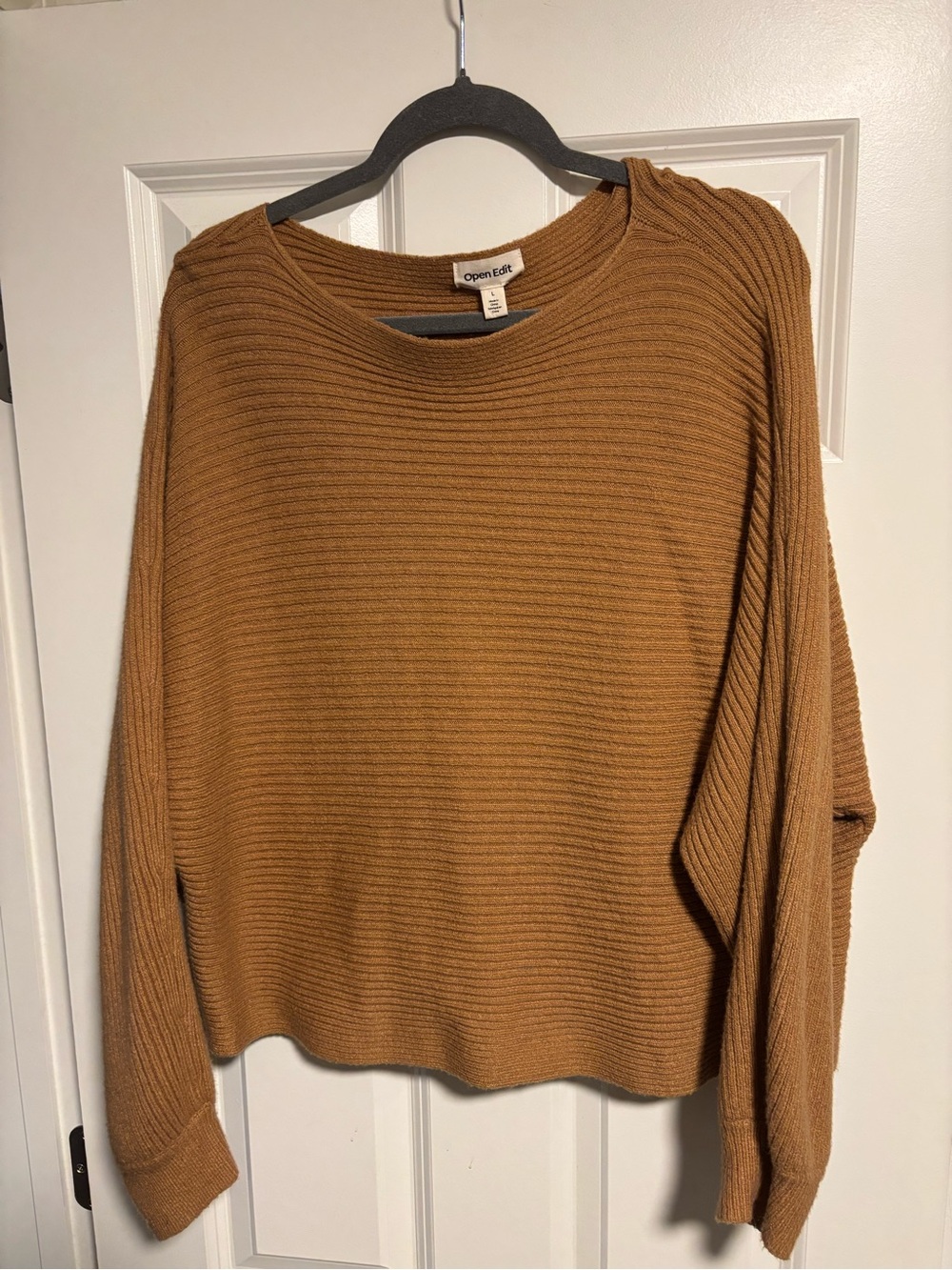 Open Edit Oversized Ribbed Knit Sweater - Camel - Picture 2 of 4